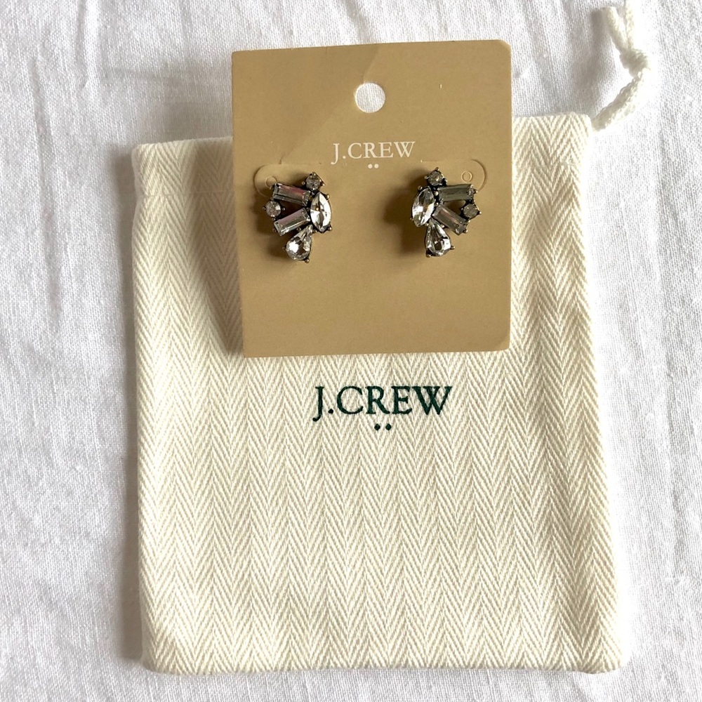 JCrew Wings Crystal Stud Earrings
